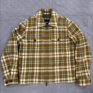 Todd Snyder, Italian Plaid Boucle Zip Guide Jacket, Green (Size M)